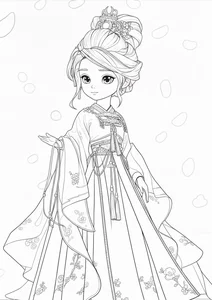Ancient Anime Princess Coloring Pages: Creative Printable Sheets for Kids - image 1