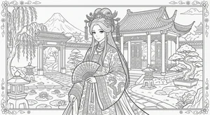 Ancient Anime Princess Coloring Pages: Creative Printable Sheets for Kids - image 18