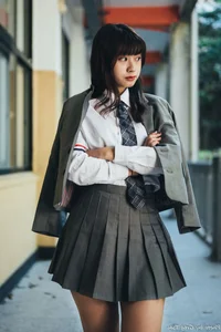 Elegant Campus Fashion: Ruoying’s Sophisticated Urban Style at the University of Science and Technology Beijing (USTB) with Chic Black Stockings - image 3