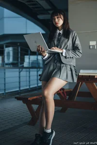Elegant Campus Fashion: Ruoying’s Sophisticated Urban Style at the University of Science and Technology Beijing (USTB) with Chic Black Stockings - image 45