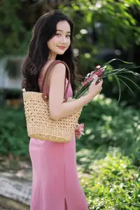 Captivating Grace: Long-Haired Beauty in Soft Pink Evokes Dreamy Serenity. - image 6