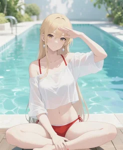 Anime Bikini Girls Gallery: Cute and Sexy Anime Swimsuit Art - image 30