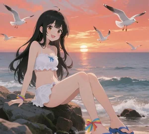 Anime Bikini Girls Gallery: Cute and Sexy Anime Swimsuit Art - image 7