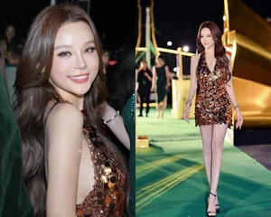 Huyen Baby Redefines Red Carpet Elegance in a Stunning Shimmering Evening Gown - image 3