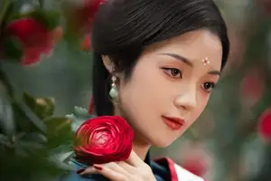 Elegant Qi Ni Si Mao: A Timeless Portrait in Traditional Attire & Camellias - YiTuYu Vol.8689 - image 7