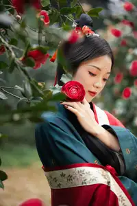 Elegant Qi Ni Si Mao: A Timeless Portrait in Traditional Attire & Camellias - YiTuYu Vol.8689 - image 18