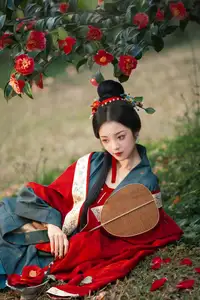 Elegant Qi Ni Si Mao: A Timeless Portrait in Traditional Attire & Camellias - YiTuYu Vol.8689 - image 11