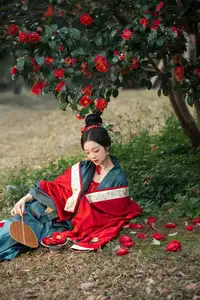 Elegant Qi Ni Si Mao: A Timeless Portrait in Traditional Attire & Camellias - YiTuYu Vol.8689 - image 17