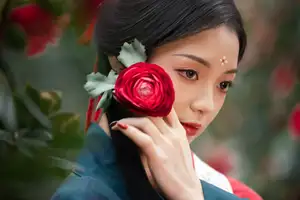 Elegant Qi Ni Si Mao: A Timeless Portrait in Traditional Attire & Camellias - YiTuYu Vol.8689 - image 20