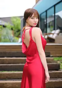 Natsuki Satonaka in Dazzling Red Dress: Explore Full Throttle Beauty from YJ PHOTO BOOK Task have Fun - image 4