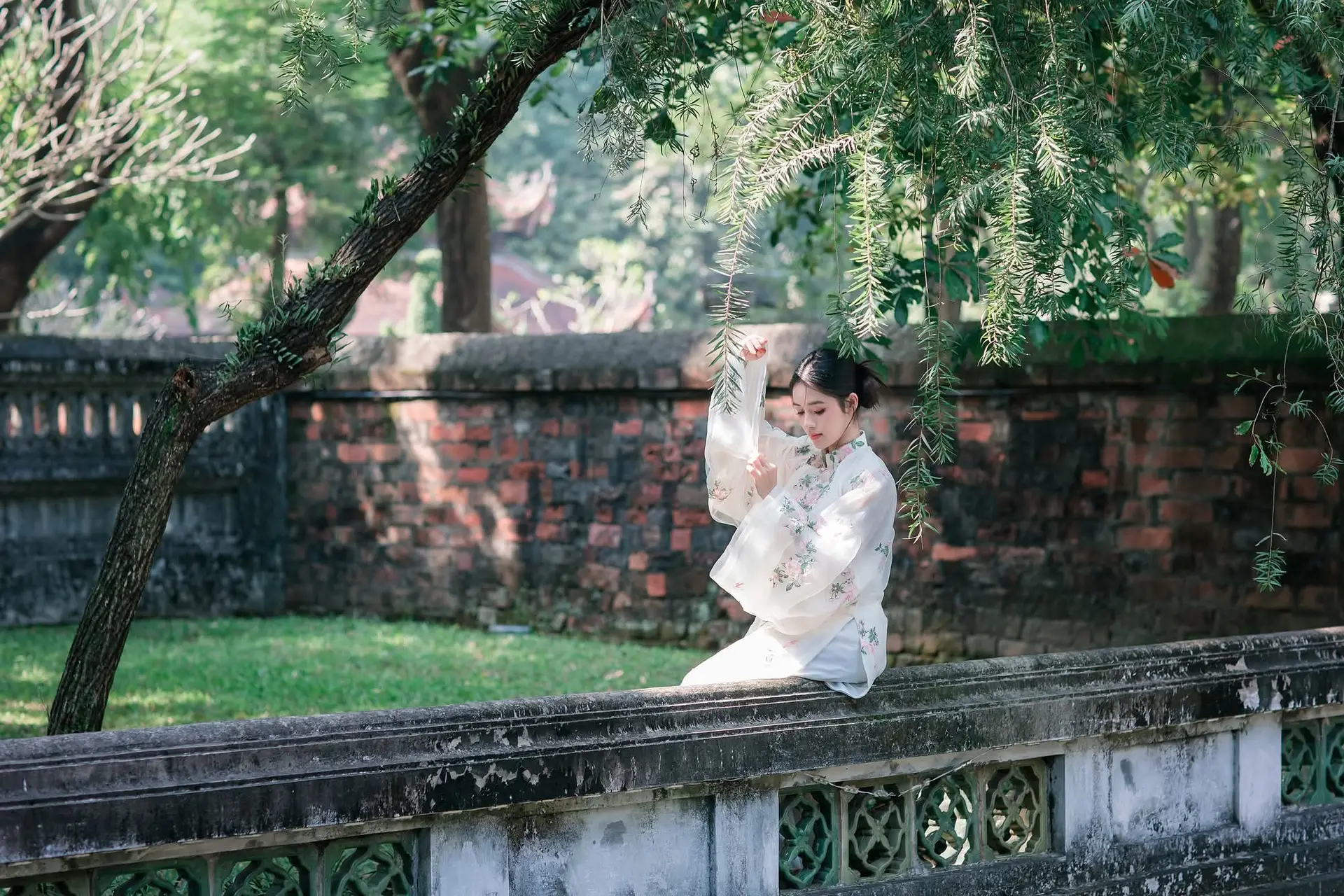 Discover the ethereal beauty of a Vietnamese girl exuding classic charm and gentle grace captivating every gaze