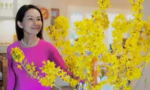 Kim Hien's Timeless Beauty in New Year Ao Dai Photo Shoot - image 0