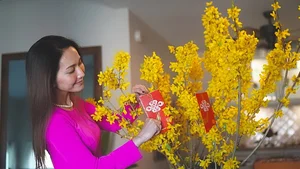 Kim Hien's Timeless Beauty in New Year Ao Dai Photo Shoot - image 1