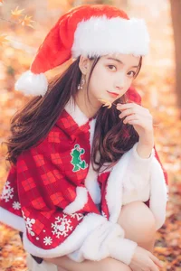 Stunning Christmas Girl Aesthetic Under Autumn Maple Leaves - YiTuYu Art Language Vol.9134 Featuring Xu Shi Qi Ma Portrait Photography Collection - image 4