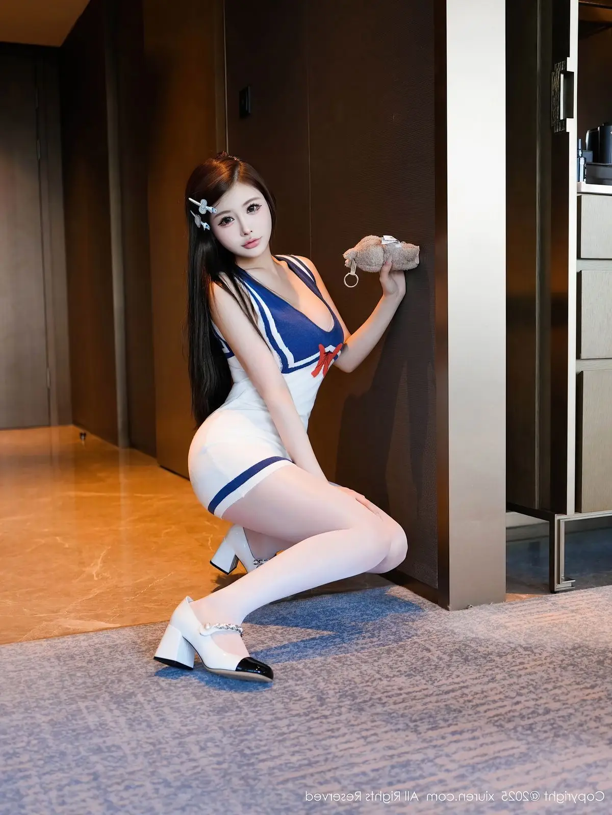Tian Ni's Alluring Sailor Style: Exclusive XiuRen No.10628 Photo Collection