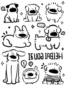 91+ Cute Line Art Stickers: Minimalist Uncolored Aesthetic Designs for Journaling - image 4