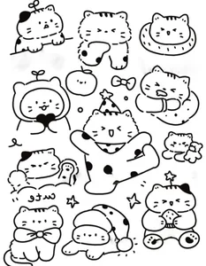 91+ Cute Line Art Stickers: Minimalist Uncolored Aesthetic Designs for Journaling - image 20