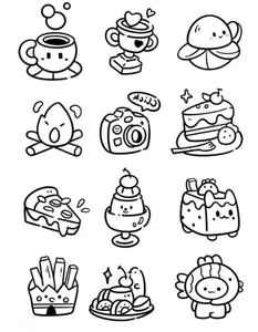91+ Cute Line Art Stickers: Minimalist Uncolored Aesthetic Designs for Journaling - image 5