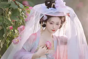 YiTuYu Vol.8616: Qian Yue's Serene Elegance Amidst Blooming Hibiscus - image 8