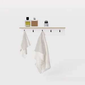 Make My Home EZ Multi-Functional Wooden Hanging Wall Shelf with Hooks - image 1