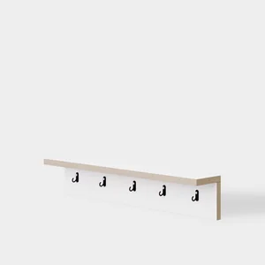 Make My Home EZ Multi-Functional Wooden Hanging Wall Shelf with Hooks - image 0