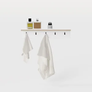 Make My Home EZ Multi-Functional Wooden Hanging Wall Shelf with Hooks - image 3