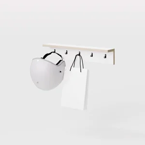 Make My Home EZ Multi-Functional Wooden Hanging Wall Shelf with Hooks - image 2