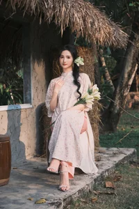 Ethereal Muse in the Golden Hour Bloom - image 6