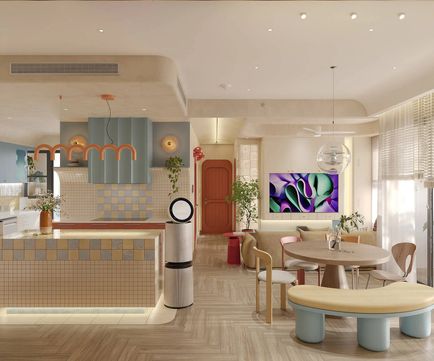 Vibrant Mid-Century Modern Gen Z Apartment Design at Celesta Rise T4 Saigon