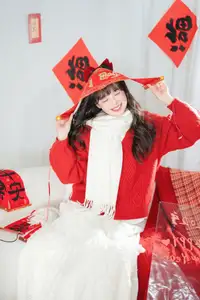 YiTuYu Vol.8524: Xia Yu Xiao Nian Embraces Lunar New Year in Radiant Red Sweater Style - image 16