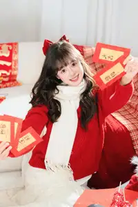 YiTuYu Vol.8524: Xia Yu Xiao Nian Embraces Lunar New Year in Radiant Red Sweater Style - image 7