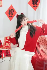 YiTuYu Vol.8524: Xia Yu Xiao Nian Embraces Lunar New Year in Radiant Red Sweater Style - image 18