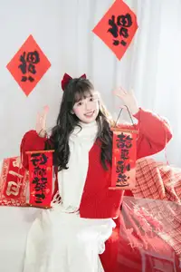 YiTuYu Vol.8524: Xia Yu Xiao Nian Embraces Lunar New Year in Radiant Red Sweater Style - image 20