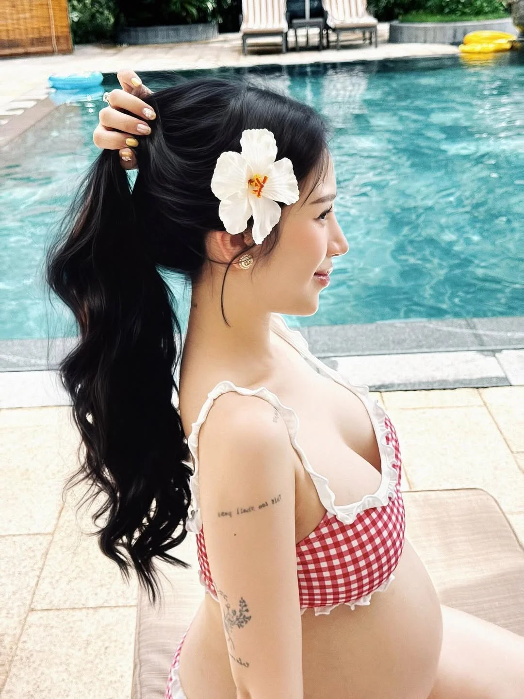 Joyce Pham Radiant in Bikini During Final Month of Pregnancy