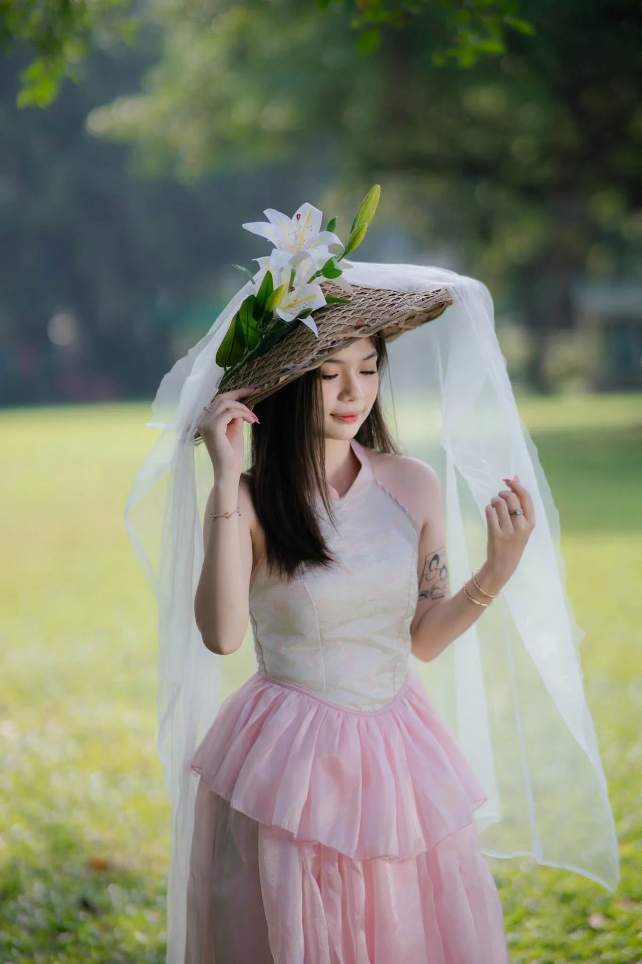 Ethereal Beauty Amidst Green Nature | Stunning Outdoor Portrait