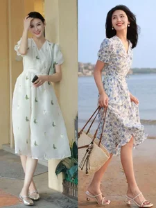 How to Style a Tea Length Dress with Low Heels for Summer - image 11
