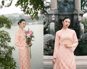 Nguyet Anh in Ao Dai: Volleyball Beauty Queen's Graceful New Year Look - image 1