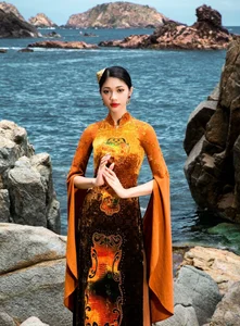 Stunning Top 3 Miss World Vietnam 2023 in Unique Designer Áo Dài: A Fusion of Tradition and Modern Fashion Elegance - image 4