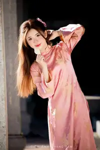 Captivating Serenity: Vietnamese Girl in Pink Ao Dai with Lotus Flowers1730591 - image 26