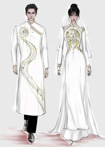Sparkling Elegance: Runner-up Phuong Nhi Shines in Swarovski-Encrusted Ao Dai for Her Engagement Ceremony - image 3