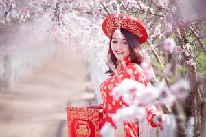 Elegant Vietnamese Ao Dai Tet Photoshoot: Beautiful Lunar New Year Gallery - image 1