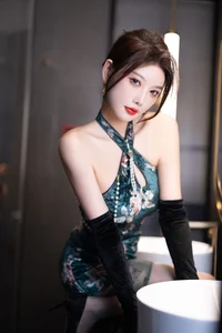 Yang Chen Chen Yome XiuRen Model Gallery: Stunning Green Lingerie Series Part 01 - image 15