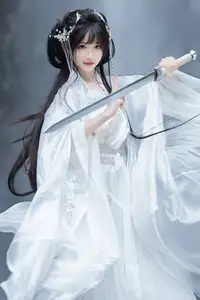 Ethereal Traditional Beauty: Qi Luo Sheng De Xiao Su Su amidst a Majestic Waterfall | YiTuYu Vol.8732 - image 1