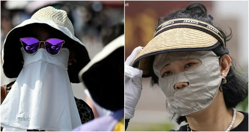 Bizarre Sun Protection Fashion Trends as China Faces Record-Breaking Heatwaves
