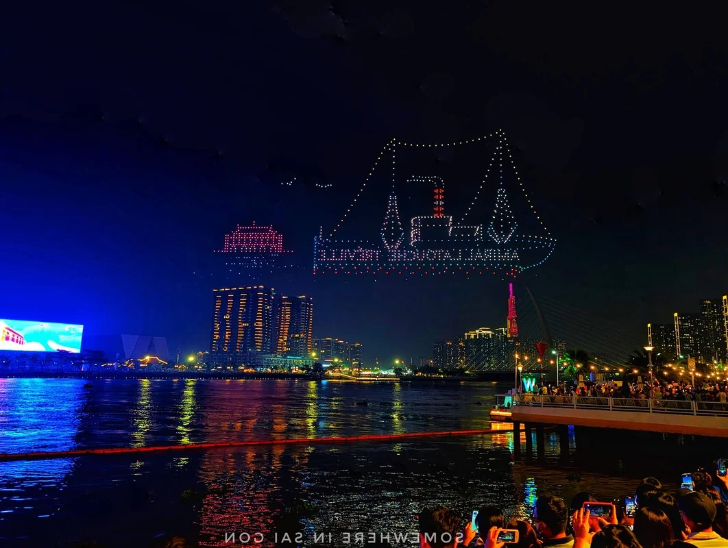 Spectacular 1,100 Drone Light Show Illuminates the Night Sky Over Ho Chi Minh City