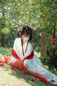 Hanfu Elegance Amidst Camellias YiTuYu Vol.8881 Jiao Yi Zhi Sui Sui - image 11