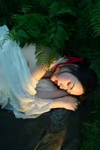 Elegant Woman in White Dress Amidst Lush Green Nature - image 13