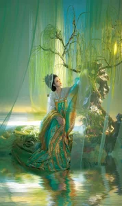 Elegant Spring Hanfu Portrait Collection: Qi Miao Wei Wei VV in YiTuYu Art Language Vol.9057 - Artistic Indoor Traditional Fashion Photography - image 5