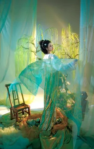 Elegant Spring Hanfu Portrait Collection: Qi Miao Wei Wei VV in YiTuYu Art Language Vol.9057 - Artistic Indoor Traditional Fashion Photography - image 10