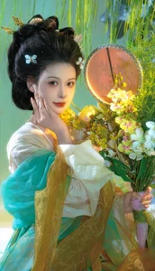 Elegant Spring Hanfu Portrait Collection: Qi Miao Wei Wei VV in YiTuYu Art Language Vol.9057 - Artistic Indoor Traditional Fashion Photography - image 17